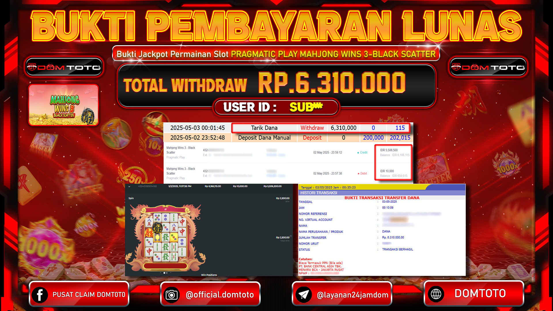 JACKPOT SLOT MAHJONG WINS 3-BLACK SCATTER 03  MEI 2025